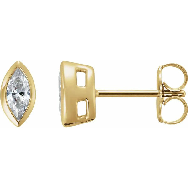 L'Oeil de France, Lab-Grown Diamond Marquise Bezel Stud Earrings