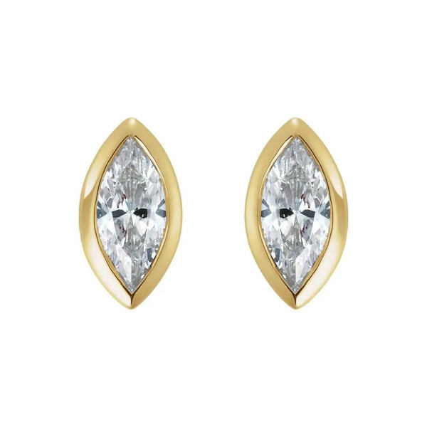 L'Oeil de France, Lab-Grown Diamond Marquise Bezel Stud Earrings