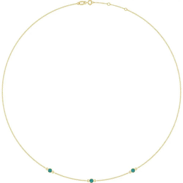 Ricochet sur Luzège, Lab-Grown Alexandrite Bezel Station Necklace