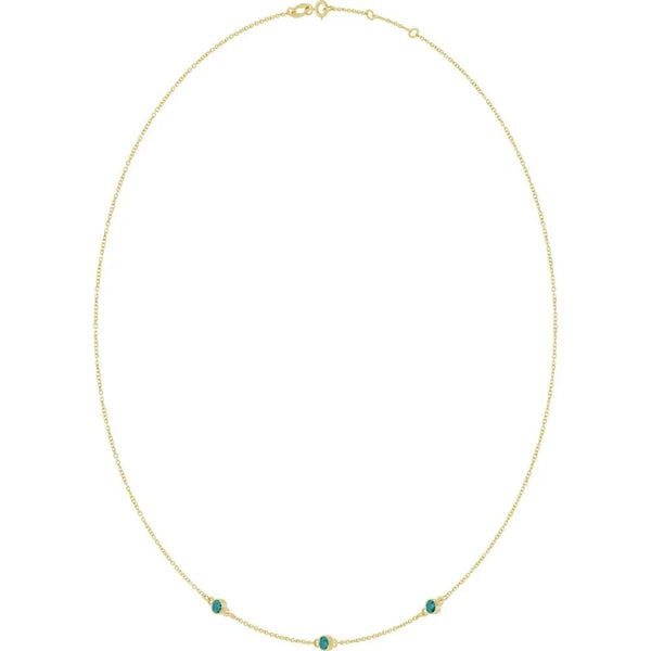 Ricochet sur Luzège, Lab-Grown Alexandrite Bezel Station Necklace