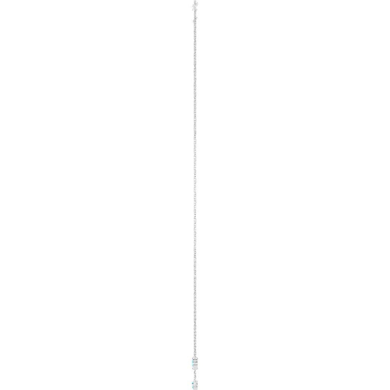 Ricochet sur Luzège, Three Stone Aquamarine Bezel Station Necklace