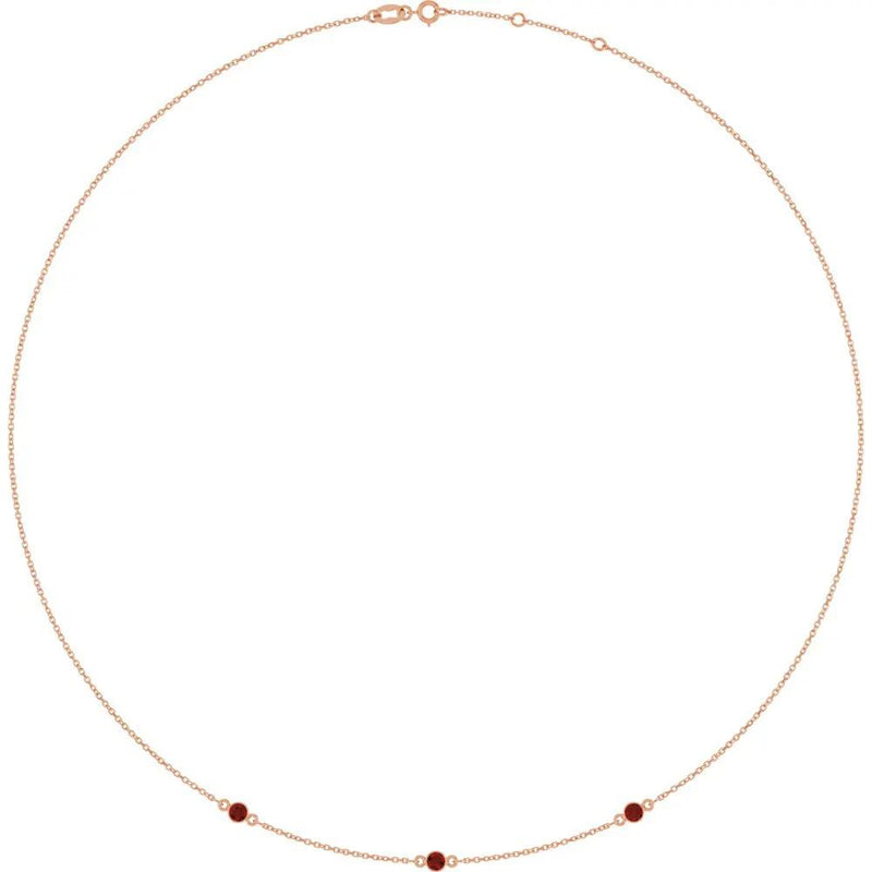 Rosée de Montmartre, Mozambique Garnet Bezel Station Necklace