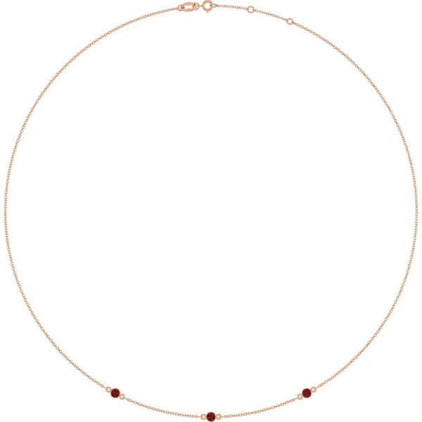 Rosée de Montmartre, Mozambique Garnet Bezel Station Necklace