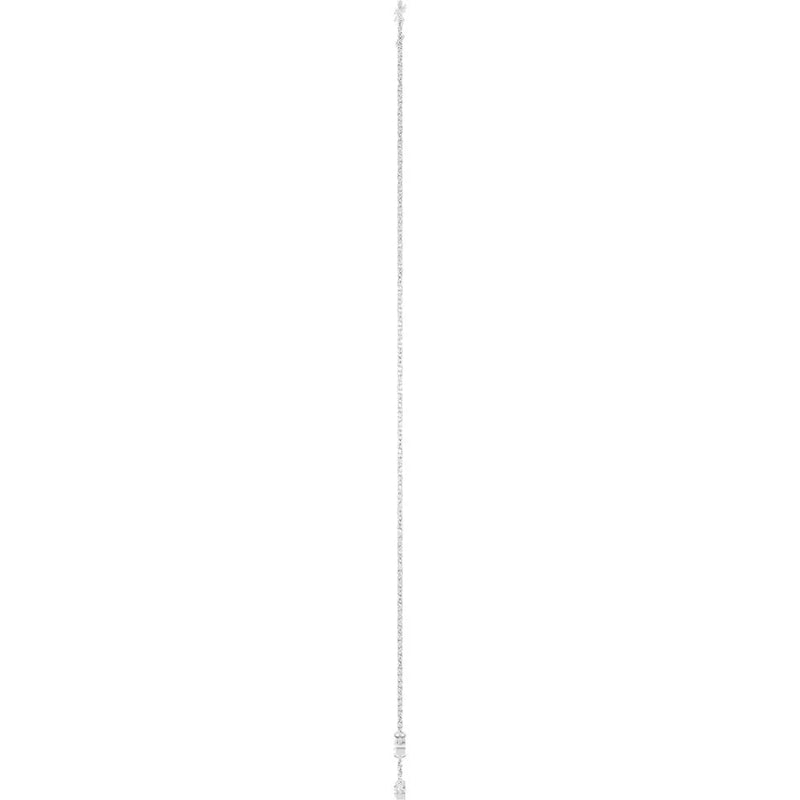 Ricochet sur Luzège, Rose Gold Three Stone Bezel Diamond Necklace