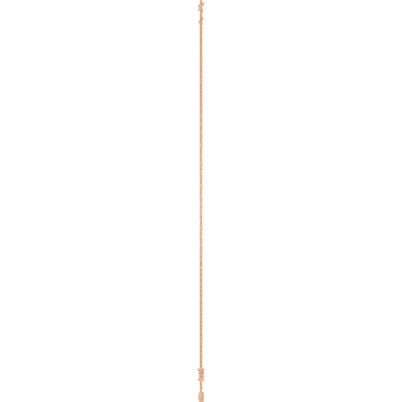 Ricochet sur Luzège, Rose Gold Three Stone Bezel Diamond Necklace