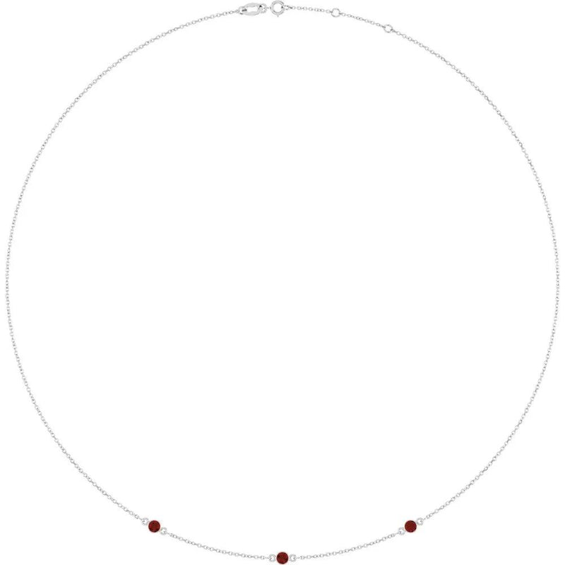 Rosée de Montmartre, Mozambique Garnet Bezel Station Necklace