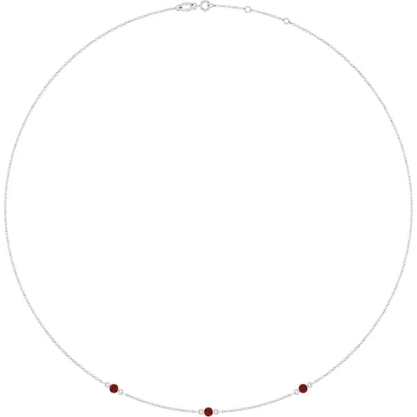 Rosée de Montmartre, Mozambique Garnet Bezel Station Necklace