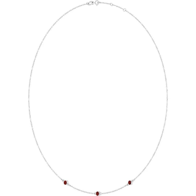 Rosée de Montmartre, Mozambique Garnet Bezel Station Necklace