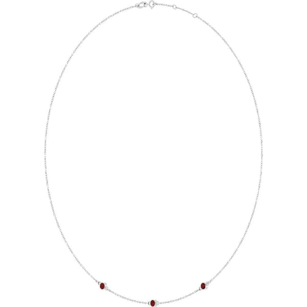 Rosée de Montmartre, Mozambique Garnet Bezel Station Necklace