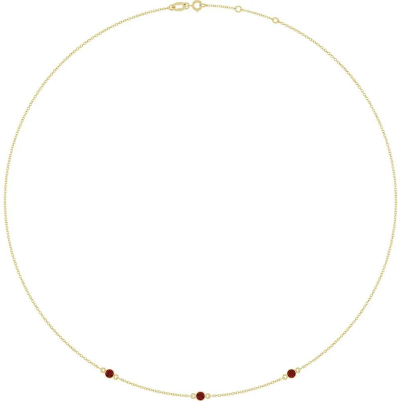 Rosée de Montmartre, Mozambique Garnet Bezel Station Necklace