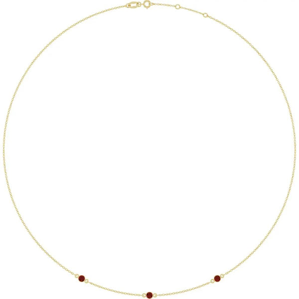 Rosée de Montmartre, Mozambique Garnet Bezel Station Necklace