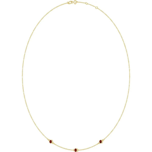 Rosée de Montmartre, Mozambique Garnet Bezel Station Necklace