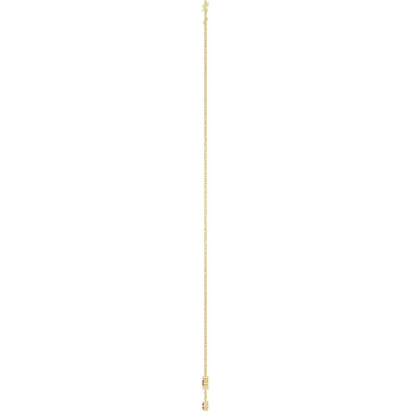 Rosée du Jardin des Plantes, Rose Gold Three Stone Ruby Bezel Station Necklace