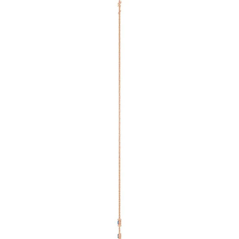 Rosée de Montmartre, Lab Grown Blue Sapphire Bezel Station Necklace