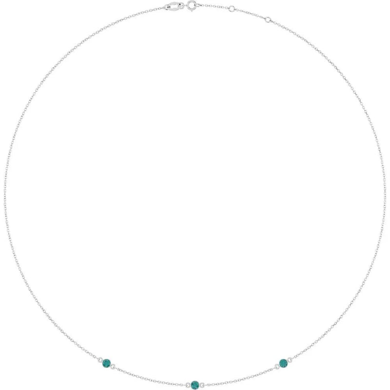 Ricochet sur Luzège, Lab-Grown Alexandrite Bezel Station Necklace