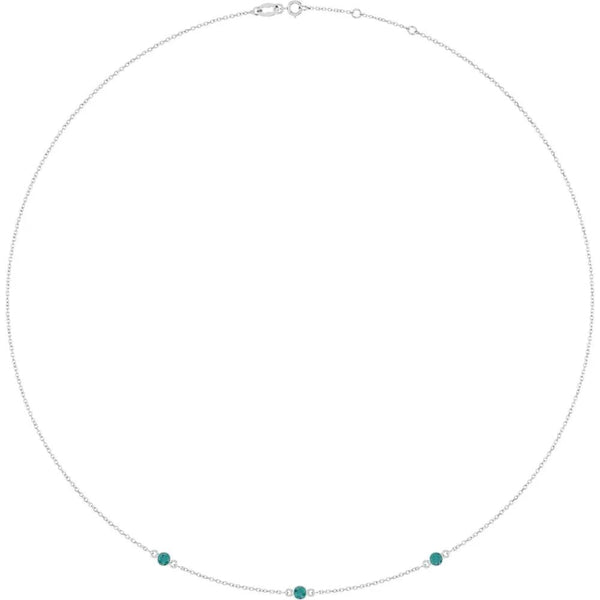 Ricochet sur Luzège, Lab-Grown Alexandrite Bezel Station Necklace