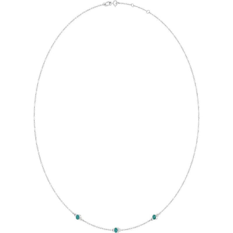 Ricochet sur Luzège, Lab-Grown Alexandrite Bezel Station Necklace
