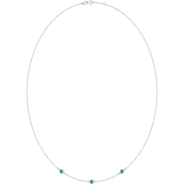 Ricochet sur Luzège, Lab-Grown Alexandrite Bezel Station Necklace