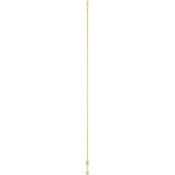Elegant gold chain necklace featuring a green gemstone pendant
