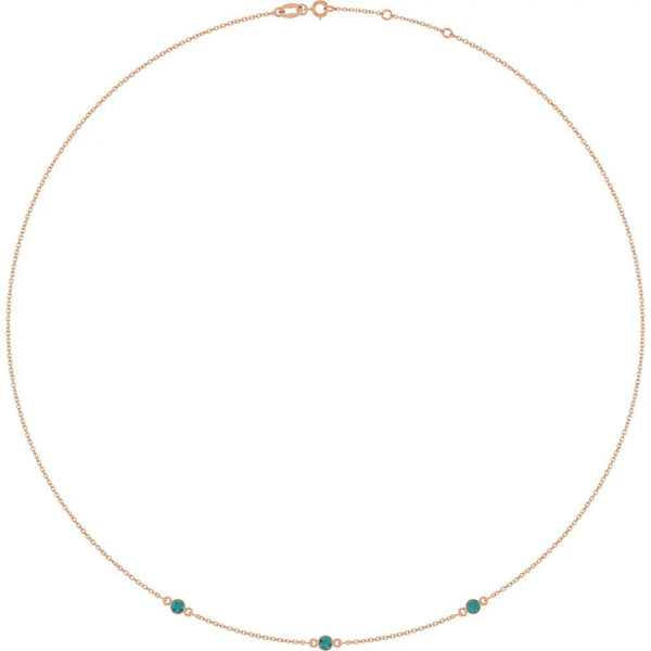 Ricochet sur Luzège, Lab-Grown Alexandrite Bezel Station Necklace