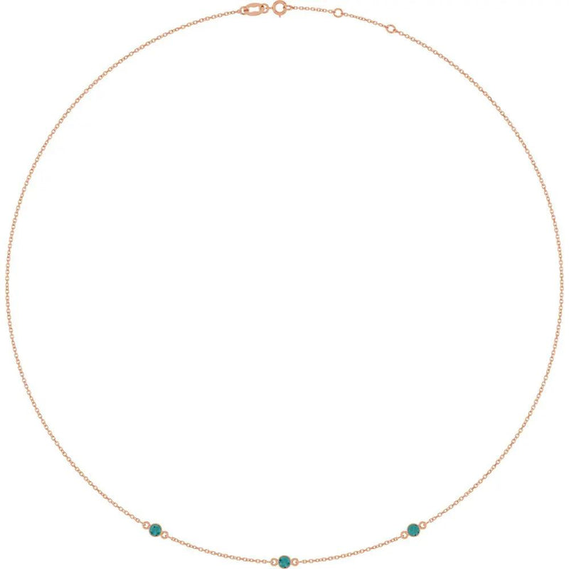 Ricochet sur Luzège, Lab-Grown Alexandrite Bezel Station Necklace
