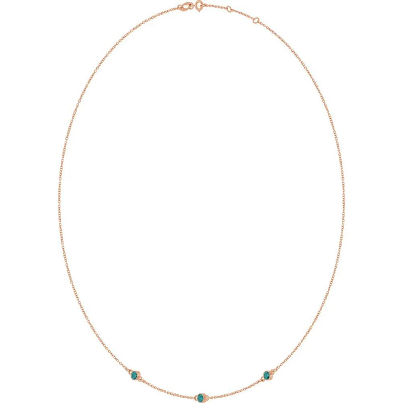 Ricochet sur Luzège, Lab-Grown Alexandrite Bezel Station Necklace