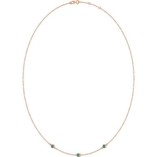 Ricochet sur Luzège, Lab-Grown Alexandrite Bezel Station Necklace