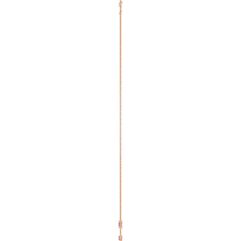 Ricochet sur Luzège, Three Stone Amethyst Bezel Station Necklace