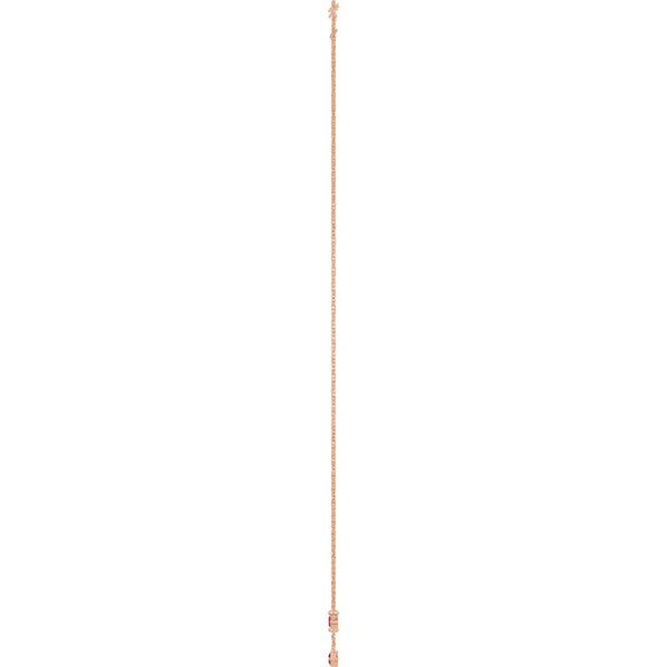 Rosée du Jardin des Plantes, Rose Gold Three Stone Ruby Bezel Station Necklace