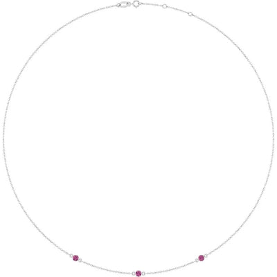 Ricochet sur Luzège, Rose Gold Pink Tourmaline Station Necklace
