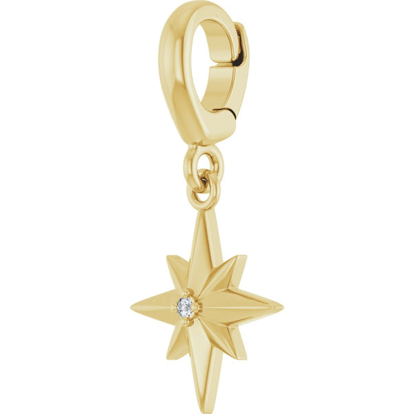 Natural Diamond Star Charm Pendant