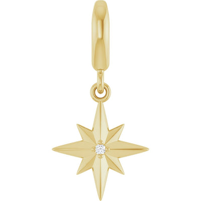 Natural Diamond Star Charm Pendant