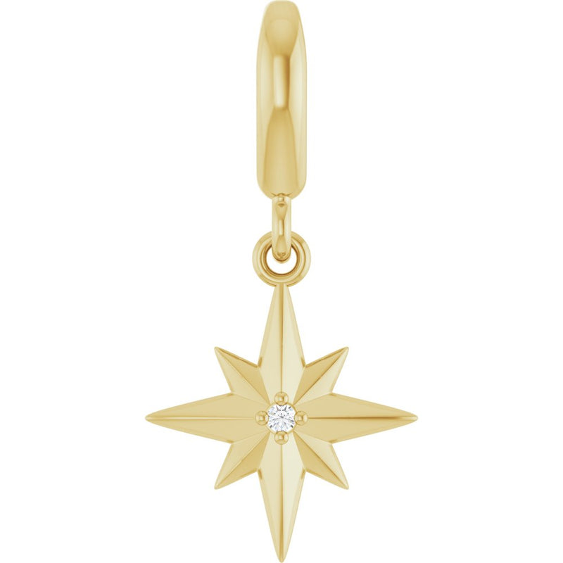 Natural Diamond Star Charm Pendant