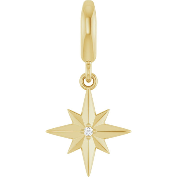 Natural Diamond Star Charm Pendant