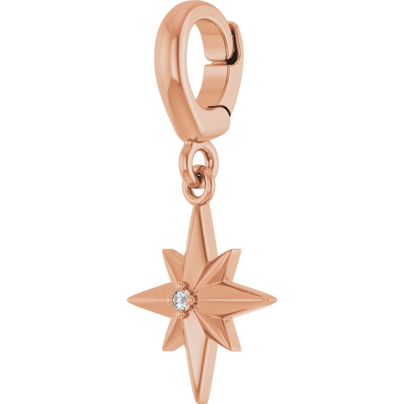 Natural Diamond Star Charm Pendant