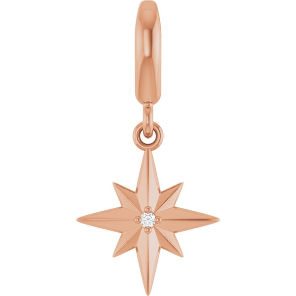 Natural Diamond Star Charm Pendant