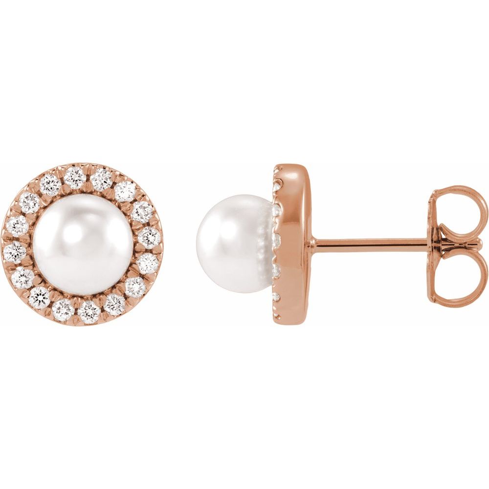 L'Aube de Deauville, Akoya Pearl Diamond Halo Earrings