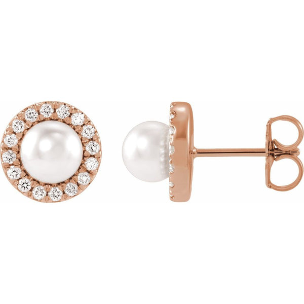 L'Aube de Deauville, Akoya Pearl Diamond Halo Earrings