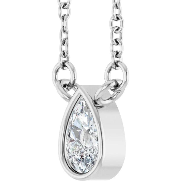 Gouts de Dordogne, Lab-Grown Diamond Pear Solitaire Necklace