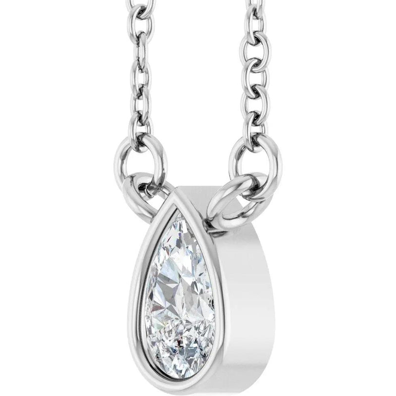 Gouts de Dordogne, Lab-Grown Diamond Pear Solitaire Necklace