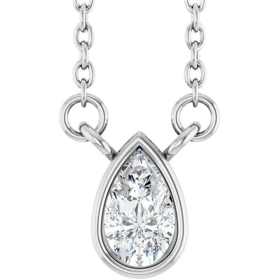 Gouts de Dordogne, Lab-Grown Diamond Pear Solitaire Necklace