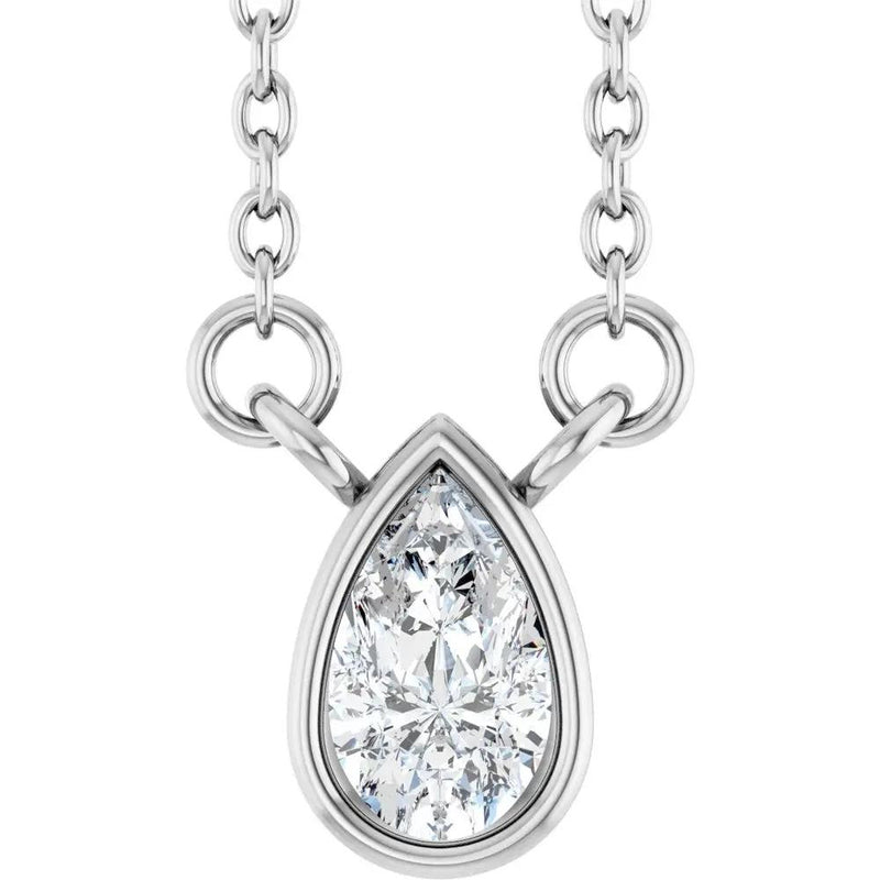Gouts de Dordogne, Lab-Grown Diamond Pear Solitaire Necklace