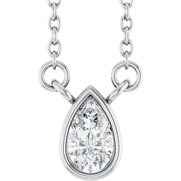 Gouts de Dordogne, Lab-Grown Diamond Pear Solitaire Necklace