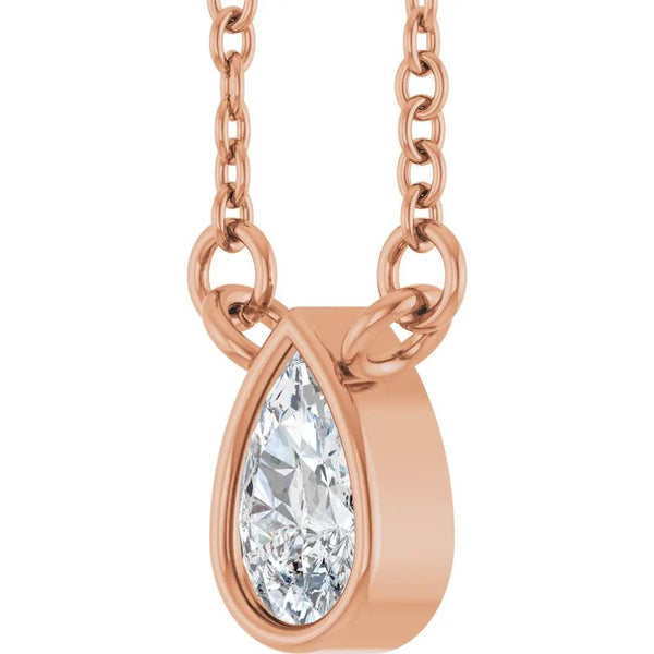 Gouts de Dordogne, Lab-Grown Diamond Pear Solitaire Necklace