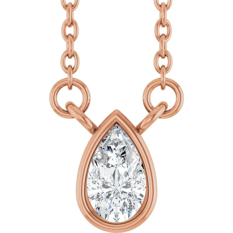 Gouts de Dordogne, Lab-Grown Diamond Pear Solitaire Necklace