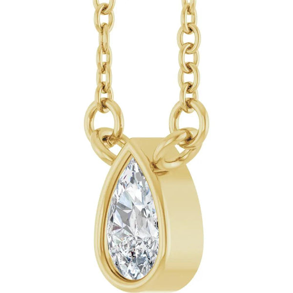 Gouts de Dordogne, Lab-Grown Diamond Pear Solitaire Necklace