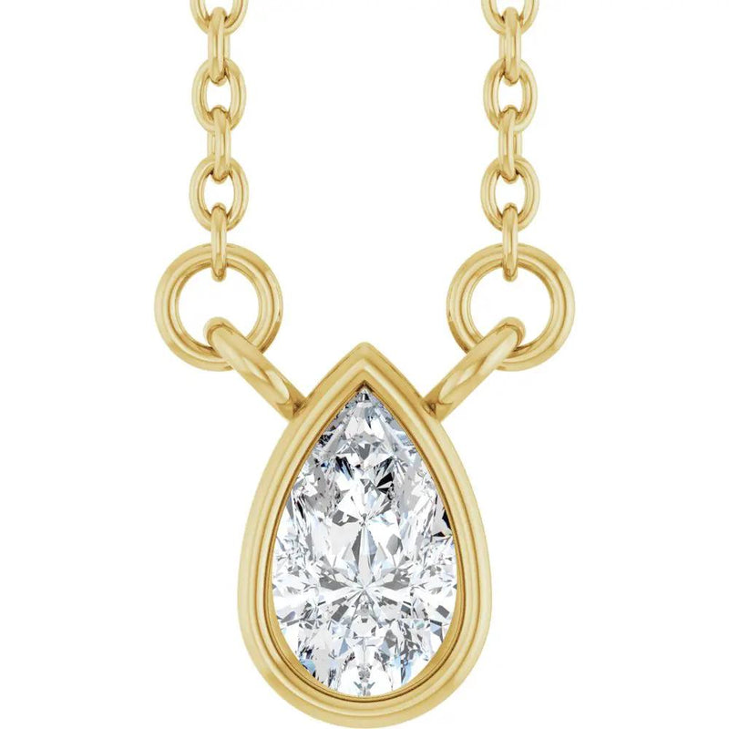 Gouts de Dordogne, Lab-Grown Diamond Pear Solitaire Necklace