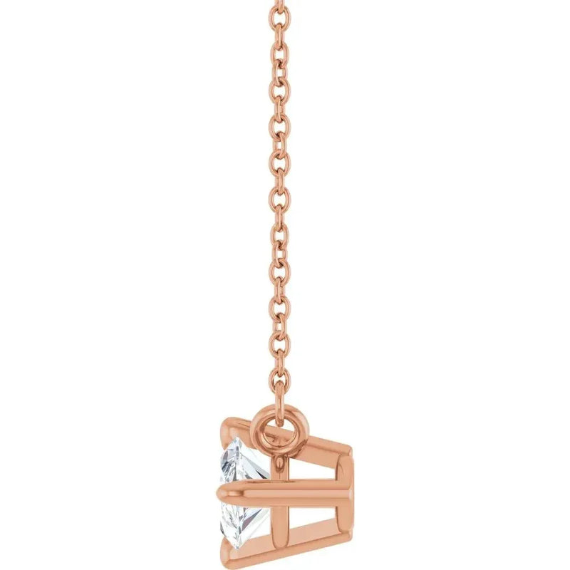 14K Rose Gold Lab-Grown Diamond 1 Carat Solitaire Necklace 18in
