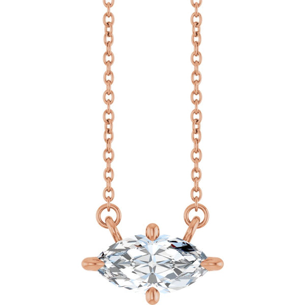 14K rose gold 1 carat lab-grown diamond solitaire necklace by Beucher Paris
