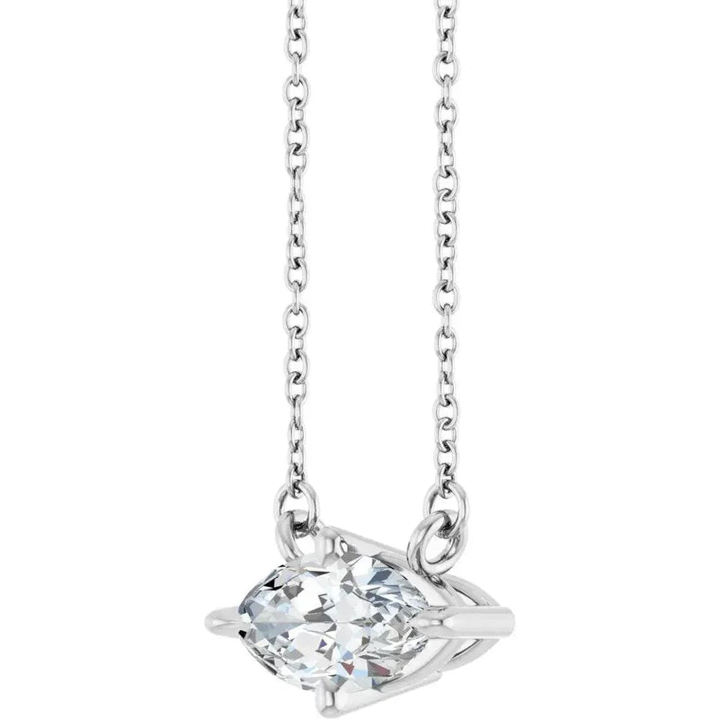 14K Rose Gold Lab-Grown Diamond 1 Carat Solitaire Necklace 18in